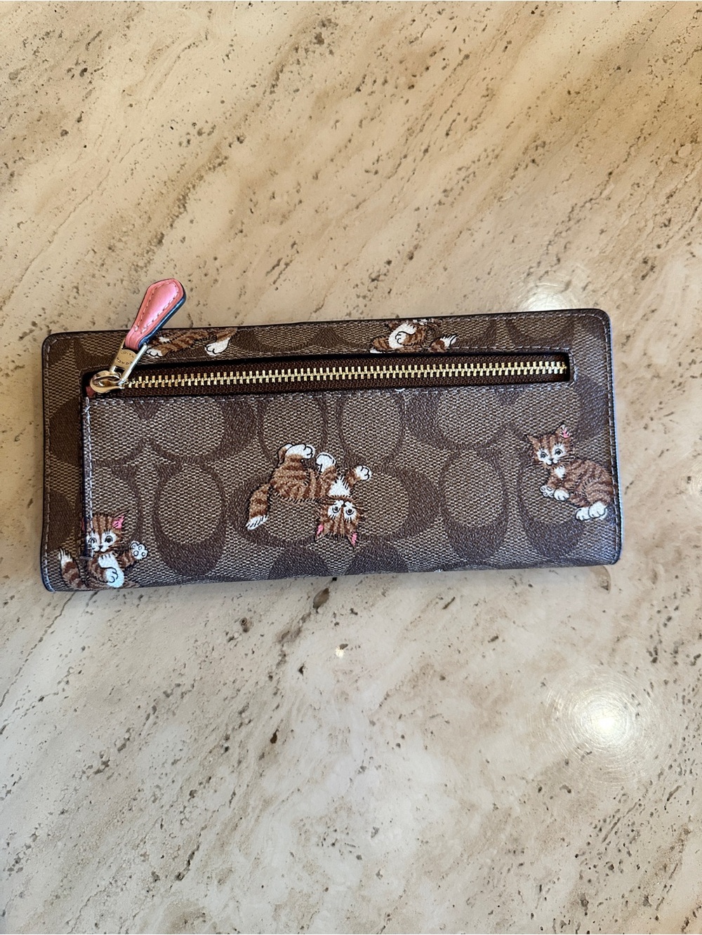 🔥ON SALE! 🆕 Coach Signature Cats Dancing Kitten Coated Canvas Wallet - Picture 7 of 14